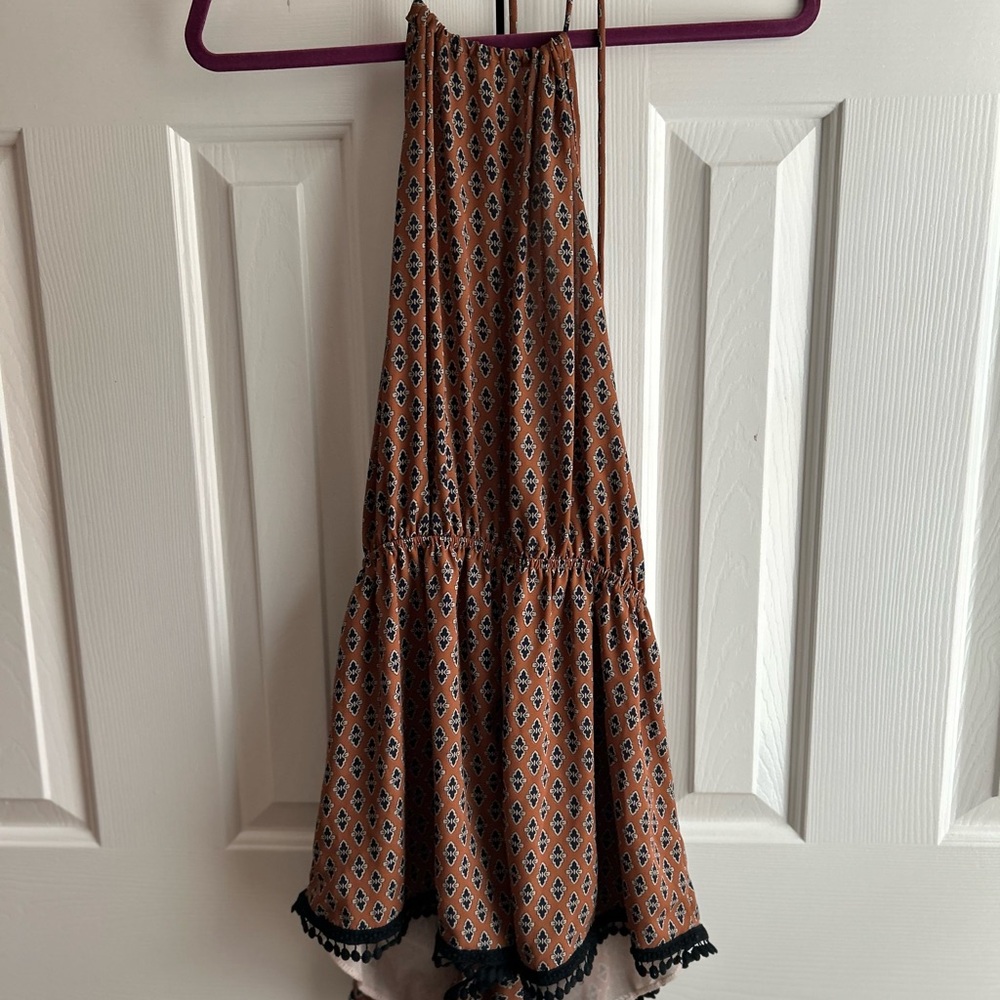 Bohemian Patterned Halter Dress